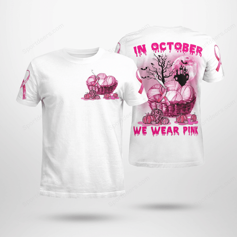 Crochet Breast cancer In october we wear pink shirt 3D breast cancer gift for crochet lover lover shirt