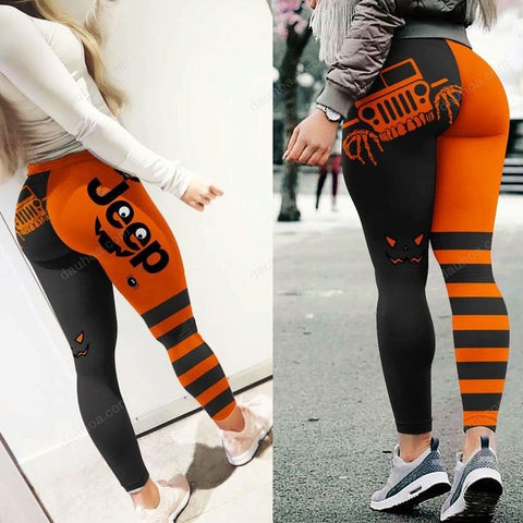 HALLOWEEN LEGGING WITH FUNNY JEEP LOGO JEEP GIRL GIFT IDEA FOR JEEP LOVERS