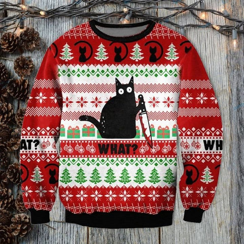 What Black Cat 3D Printed Sweatshirt Gifts for Cat Lovers Christmas Gifts