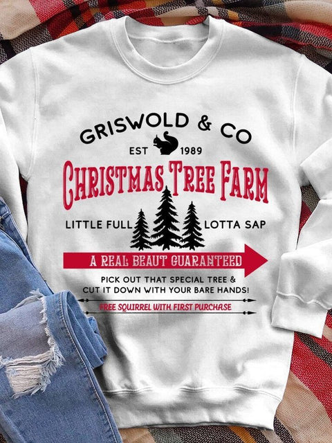 Griswold And Co Christmas Tree Farm Print Long Sleeve Sweatshirt Christmas Gift