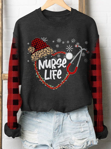 Nurse Life Long Sleeve Sweatershirt Christmas Gift