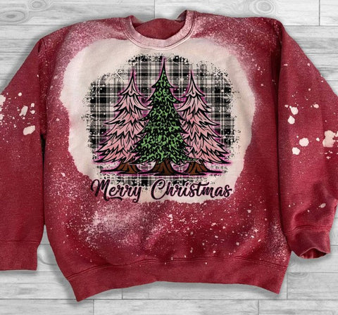 Merry Christmas Xmas Trees Red Sweatshirt Christmas Gift Xmas Gift