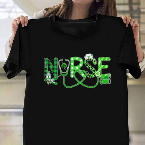Nurse Shirt St Patrick's Day Themed T-Shirt Gifts For New Nurses HN