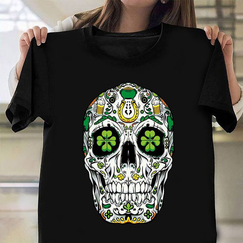 Skull Design Shirt St Patrick's Day Party Ideas T-Shirt For Men Women Best Gifts HN
