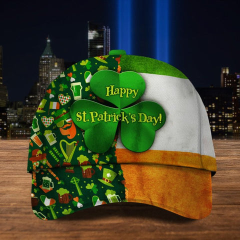 Happy Patrick's Day Irish Flag Hat Shamrock Leaf Holiday Hats Gifts For Husband HN