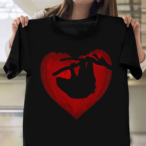Sloth Heart Shirt Sloth Lovers Valentine Day T-Shirt Gifts For Couple