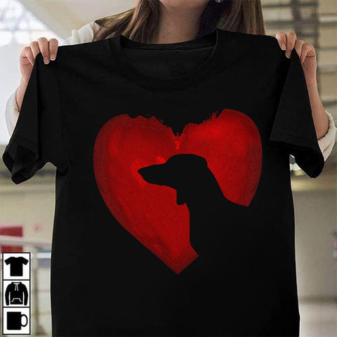 Dachshund Heart Shirt For Men Women Dog Lovers T-Shirt Valentine Day Gifts