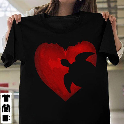 Turtle Heart Shirt 2022 Valentine T-Shirt For Couple Turtle Lovers Gifts