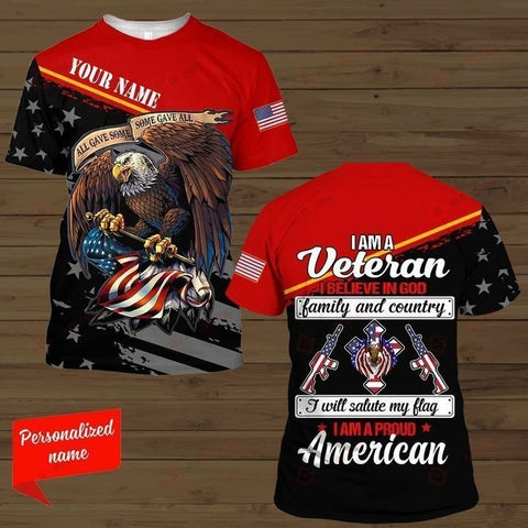 I AM A VETERAN I BELIEVE IN GOD shirt 3D Veteran Day gift idea for Veteran Shirt