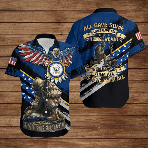 HONOR THE FALLEN VETERAN Hawaii Shirt Gift for Veteran Day US Veteran Hawaiian Shirt