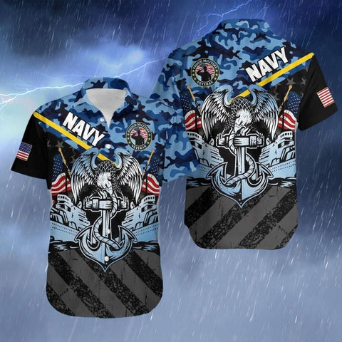 AMERICA NAVY VETERAN Hawaii Shirt Gift for Veteran Day US Veteran Hawaiian Shirt