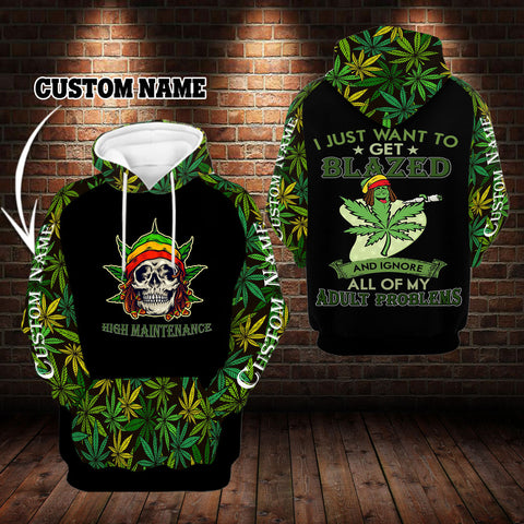 Personalized High Maintenance Weed Unisex Hoodie For Men Women 420 Weed Shirt Gift HT