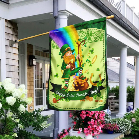 Happy Saint Patrick's Day Leprechaun Flag St Patrick's Day Decorations HT