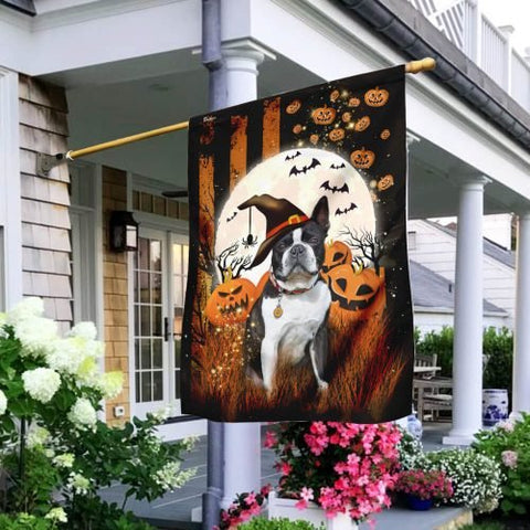 Halloween flag Halloween Gift Boston Terrier Happy Halloween Flag