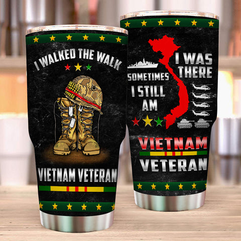I Walked The Walk Vietnam Veteran Tumbler Vietnam Veteran Gifts HT