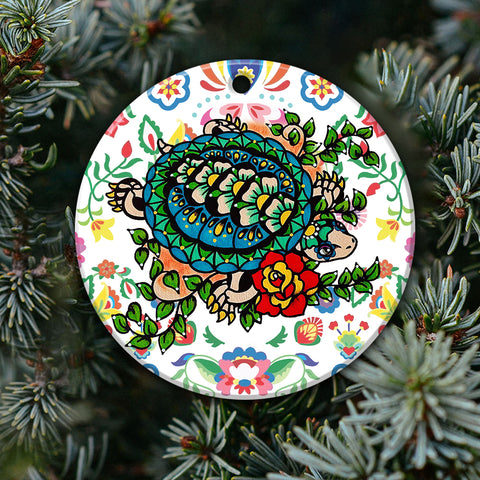 Turtle Ornament Day of the Dead Dia de los Muertos Art Print Animal Ornament HN