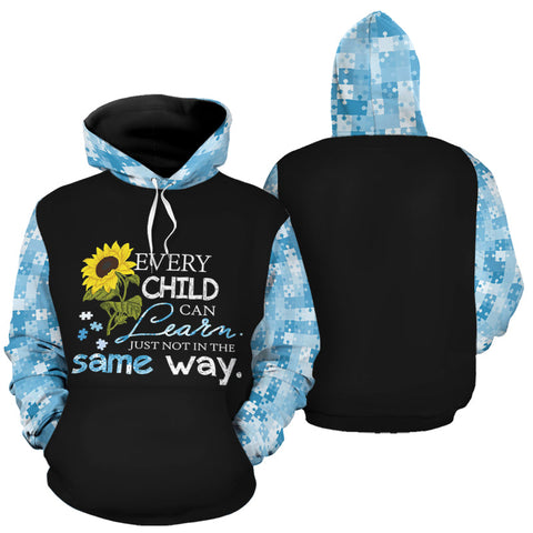 Sunflower Every Child Can Learn Just Not In The Same Way Hoodie Autism Awareness Hoodie Autism Awareness Gift HT