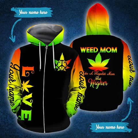 Personalized Weed Mom Unisex Hoodie For Men Women Cannabis Marijuana 420 Weed Shirt Clothing Gifts HT