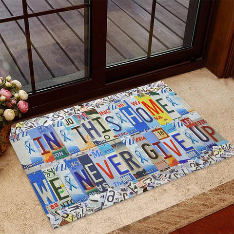 In This Home We Never Give Up Autism Awareness Doormat Autism Home Decor Autism Awareness Gift Idea HT