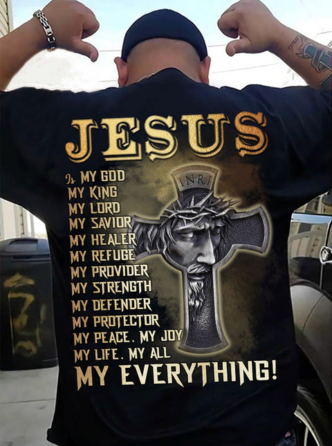 Jesus My King My Lord Shirt, Jesus My Everything Shirt, Men Jesus Shirt Black, Jesus Gift Idea, Jesus Shirt Design VA
