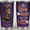 Personalized Halloween Gifts Ideas For Witch Jeep Girls, My broom broke so now I drive a Jp Custom 20oz Stainless Tumbler