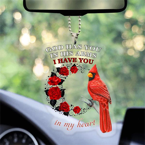 Cardinal God Has You In His Arms I Have You In My Heart Ornament Car Decor