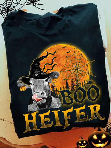 Cow Halloween - Boo Heifer Boo Costume Classic T-Shirt Halloween Gifts for cow Lovers Horse Gifts HN