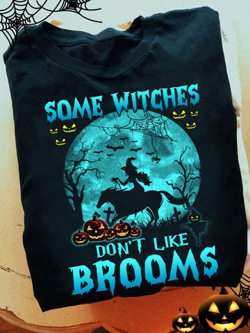 Horse Halloween some witches dont like brooms T-Shirt Halloween Gifts for Horse Lovers Horse Gifts HN