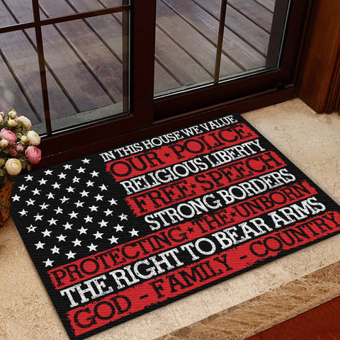 IN THIS HOUSE WE VALUE  Doormat American Doormat