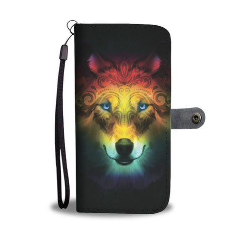 Colorful Wolf Wallet Case