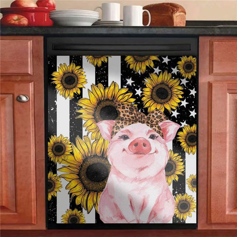 Farm Pig Kitchen Dishwasher Cover Decor Art Housewarming Gifts Home Decorations HT