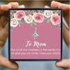 Rhinestone To Mom Mothers Day Necklace Mom Jewelry Gift Card For Her, Mom, Grandma, Wife HT