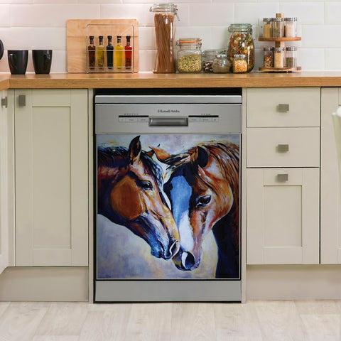 Love Horse Kitchen Dishwasher Cover Farm Decor Art Housewarming Gifts Home Decorations HT