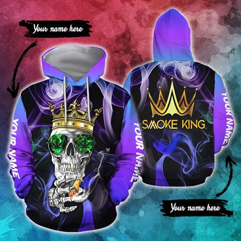 Personalized Smoke King Unisex Hoodie For Men Women Cannabis Marijuana 420 Weed Shirt Clothing Gifts HT