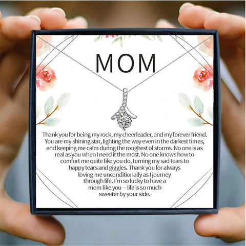Thank You Mom Mothers Day Necklace Mom Jewelry Gift Card For Her, Mom, Grandma, Wife HT