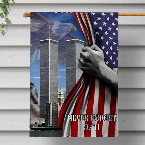 Patriot Flag 9.11 Never Forget - Patriot House Flag - Patriotism Flag Veteran Day Eagle US Flag - 20th Anniversary Patriot Vertical Flag