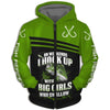 Men Hoodie Fishing Green Bass Coat