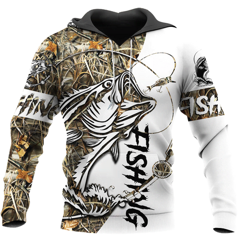 Men Hoodie Bass fishing sport Coat