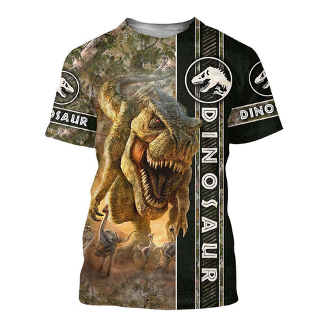 Dinosaur Shirt Brown DINOSAUR 3D ALL OVER PRINTED SHIRTS MP897