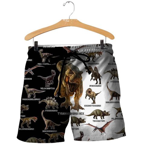 Dinosaur Shorts Black WhiteDINOSAUR 3D ALL OVER PRINTED SHIRTS MP895