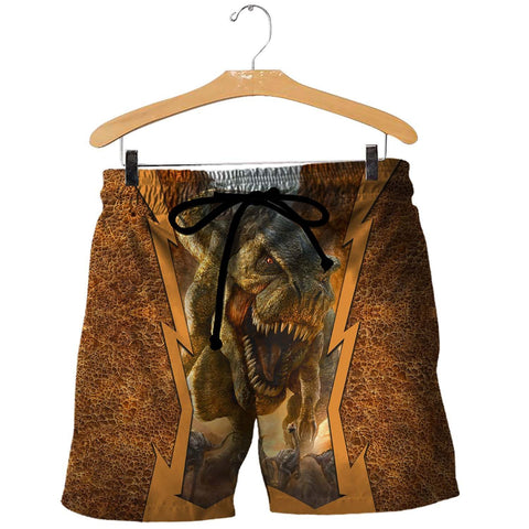 Dinosaur Shorts Brown TYRANNOSAURUS 3D ALL OVER PRINTED SHIRTS MP900