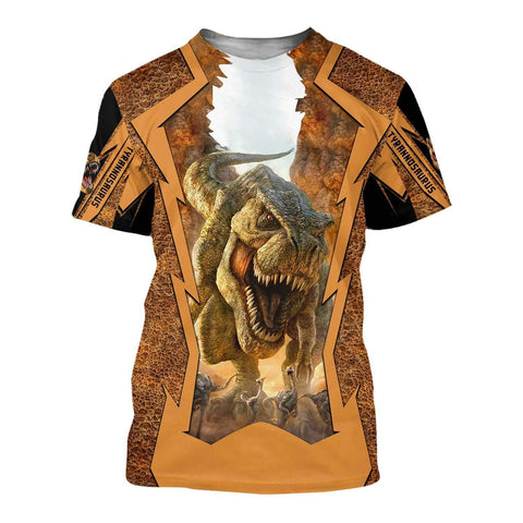 Dinosaur Shirt Brown TYRANNOSAURUS 3D ALL OVER PRINTED SHIRTS MP900