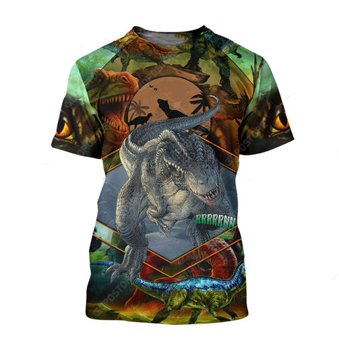 Dinosaur Shirt Brown COOL DINOSAUR 3D ALL OVER PRINTED SHIRTS MP905