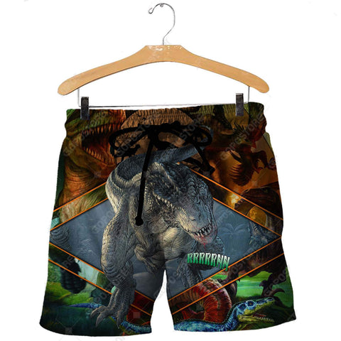 Dinosaur Shorts Brown COOL DINOSAUR 3D ALL OVER PRINTED SHIRTS MP905