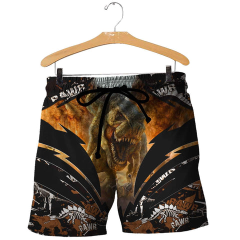 Dinosaur Shorts Brown DINOSAURS 3D ALL OVER PRINTED SHIRTS MP906