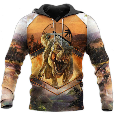 Dinosaur Hoodie Yellow COOL DINOSAURS 3D ALL OVER PRINTED HOODIE MP910