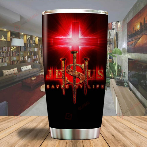 A 1 Jesus saved my life red cross Tumbler ALL OVER PRINTED SHIRTS dh051304
