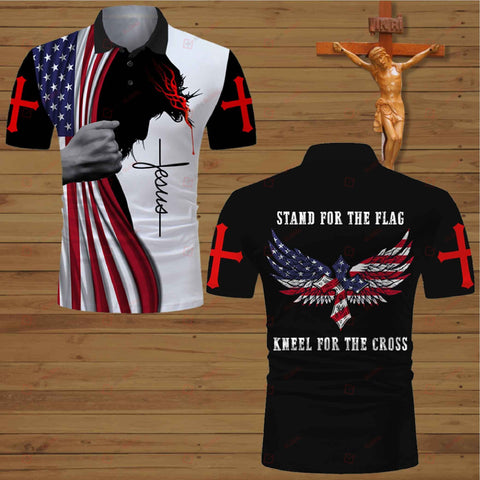 Stand for the flag kneel for the Cross Jesus Christian ALL OVER PRINTED SHIRTS DH070101 Jesus God gift idea Hawaii Shirt