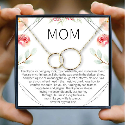 Thank You Mom Circle Mothers Day Necklace Mom Jewelry Gift Card For Her, Mom, Grandma, Wife HT