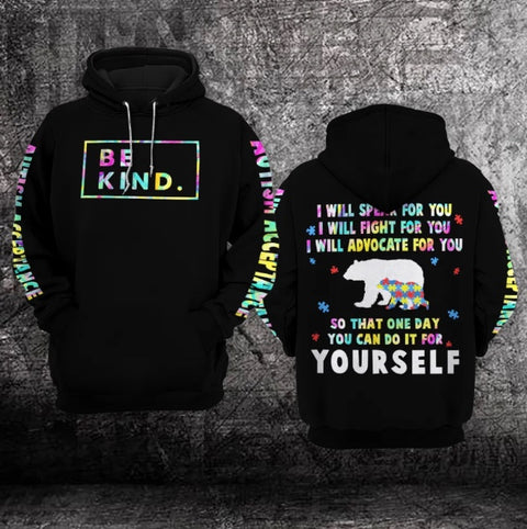 Autism Acceptance Be Kind Unisex Hoodie For Men Women Personalized Autism Awareness Shirts Clothing Gifts HT